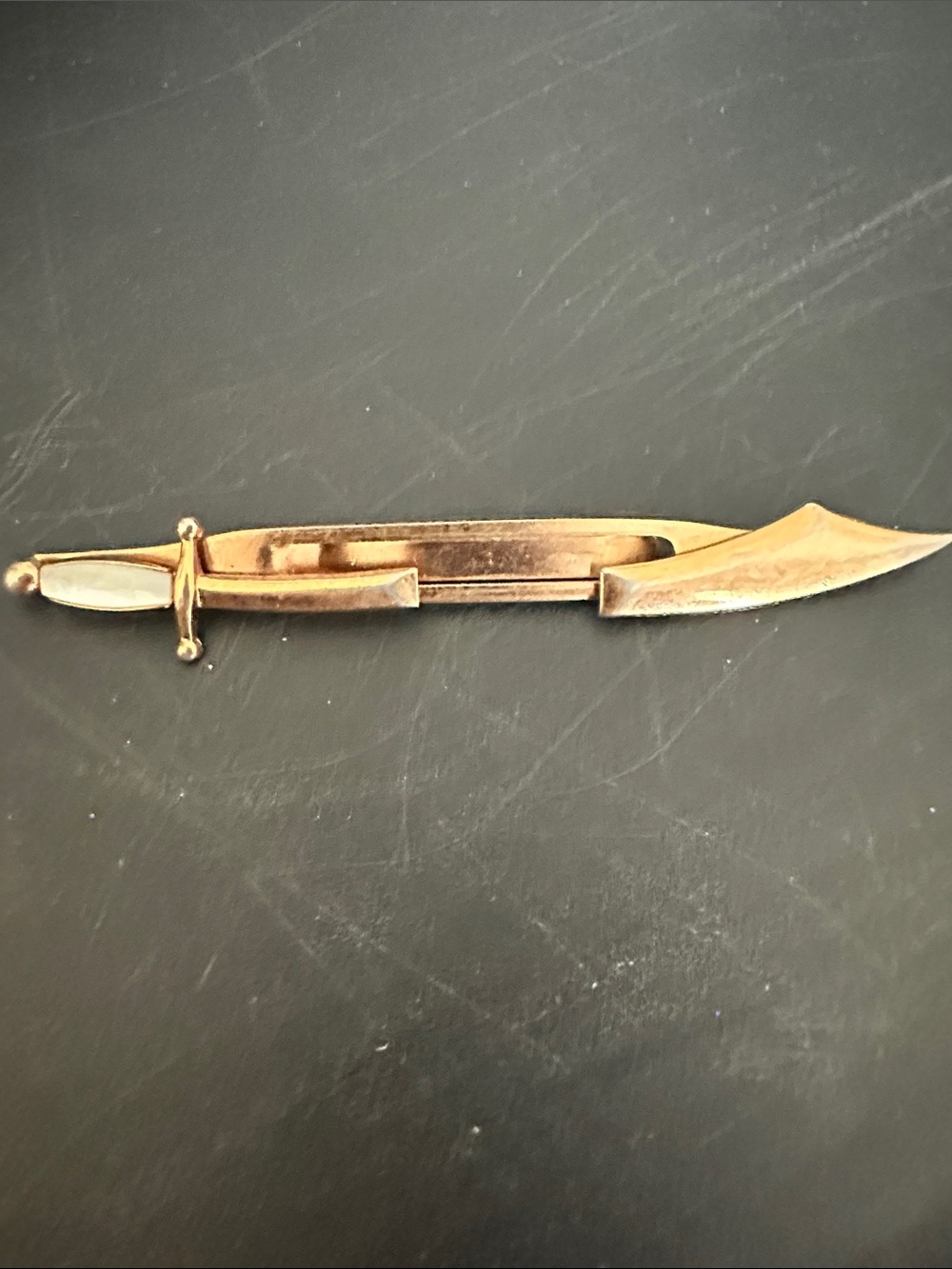 SWANK Gold Sword-Style Tie Clip